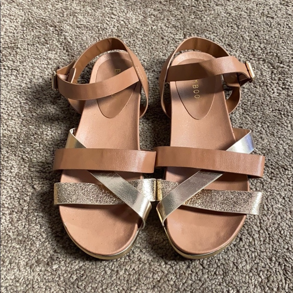 NEW! Brown with gold sandals